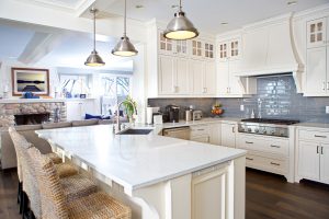 New Kitchen with wooden table and cabinets